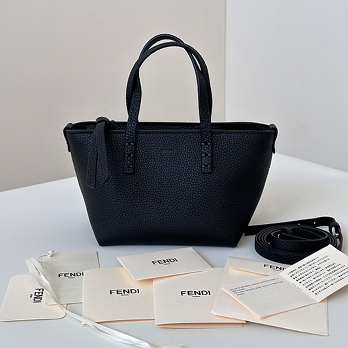 fendi mini roll grain leather tote bag